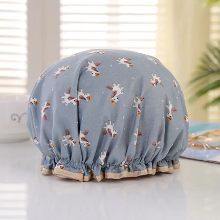 Disposable Double-layer Waterproof Shower Cap for Hair