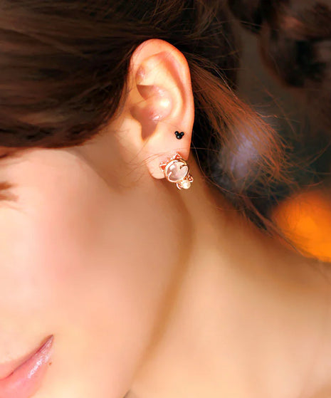 Bowknot and Doraemon Pearl Earrings