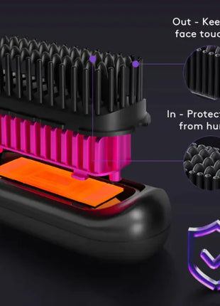 2 In 1 Wireless Hair Straightener Brush